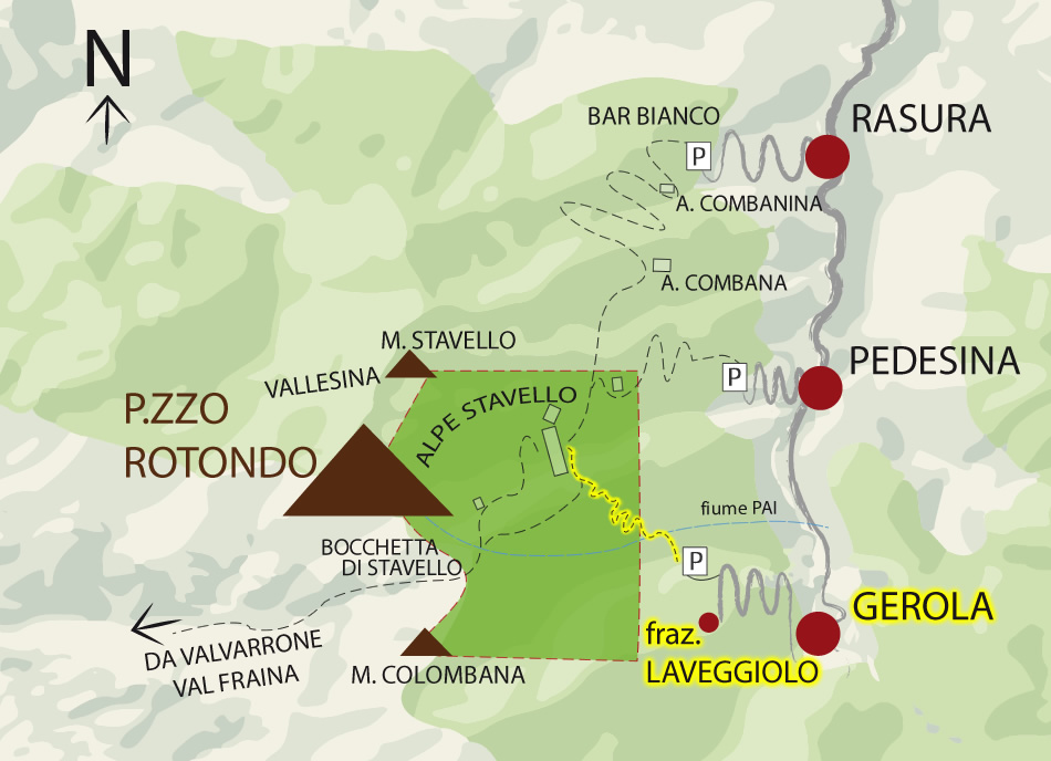 Alpe Stavello - Sentiero da Laveggiolo/Gerola