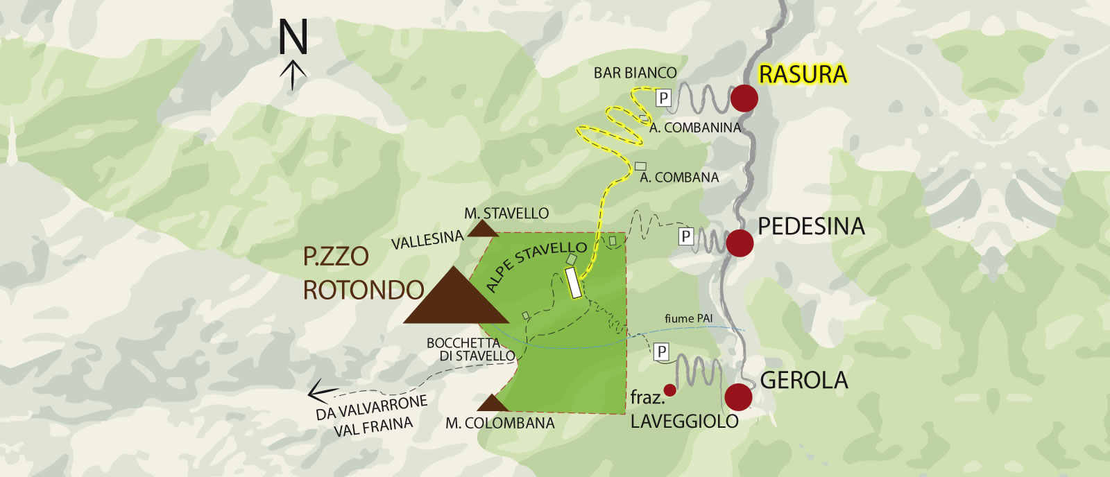 Alpe Stavello - Valgerola - Sentiero da Bar Bianco/Rasura