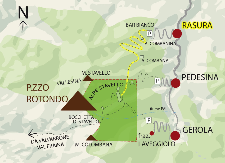 Alpe Stavello - Sentiero da Bar Bianco/Rasura